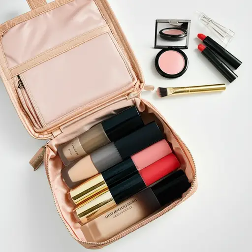 我可以把我所有的化妆品放进包里。