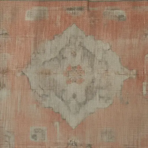 地毯很旧，有一个不寻常的图案。