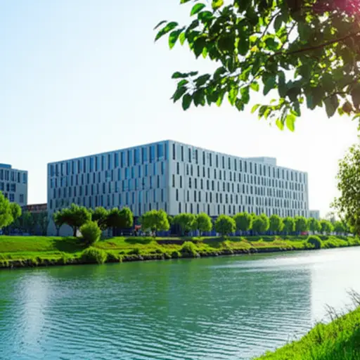 我们的学校建在一条河边。