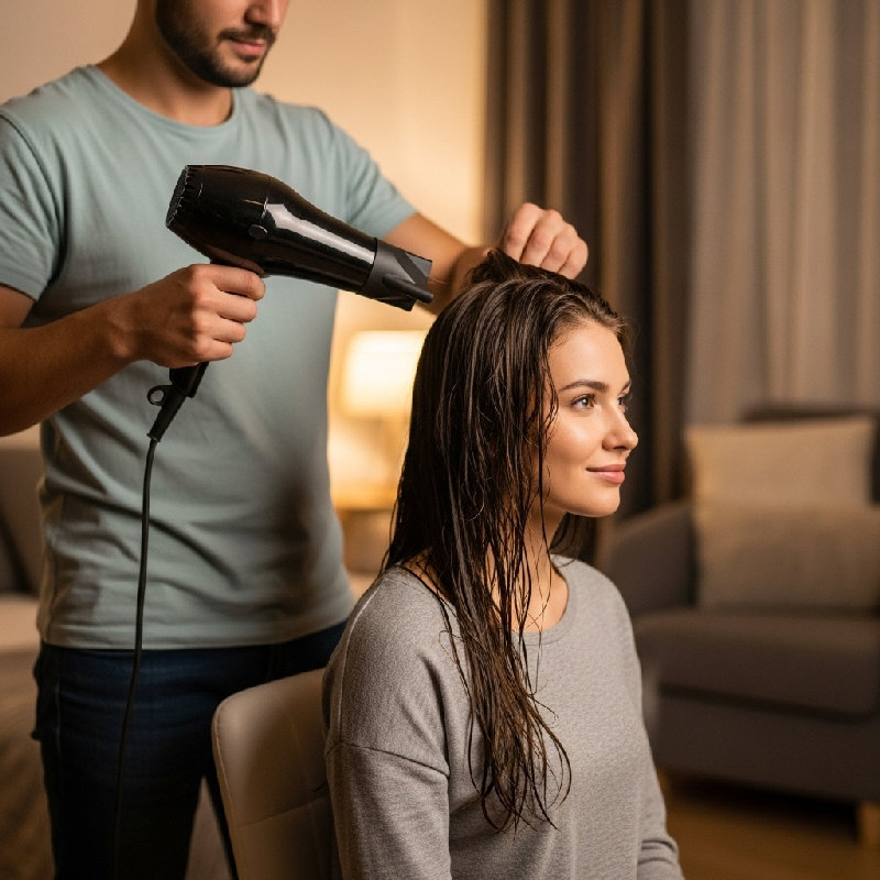 你能帮我把头发吹吹干吗？