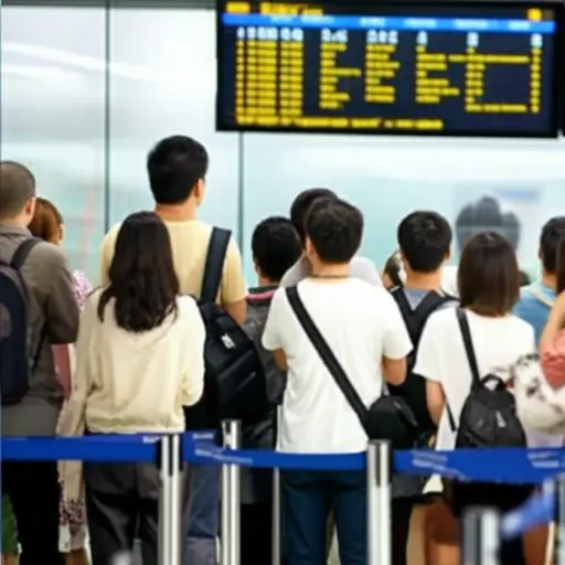 乘客们被告知了延误的消息。