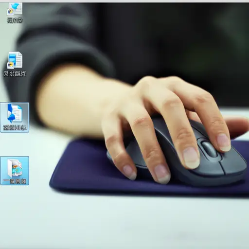 我用鼠标在屏幕上选择文件。