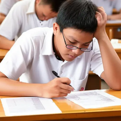 他在考试中犯了一个错误。