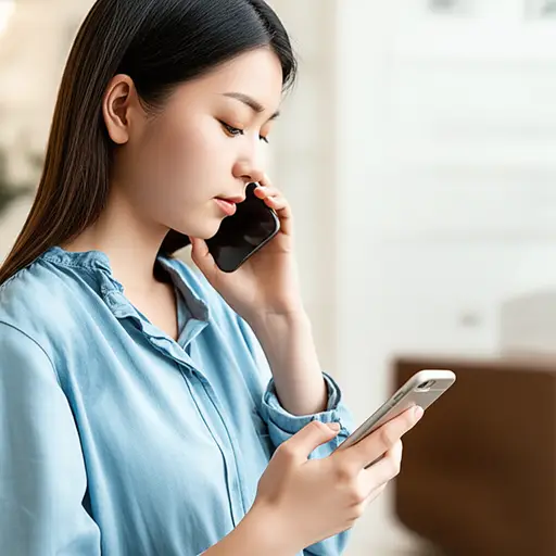 她先打电话，之后才发信息。