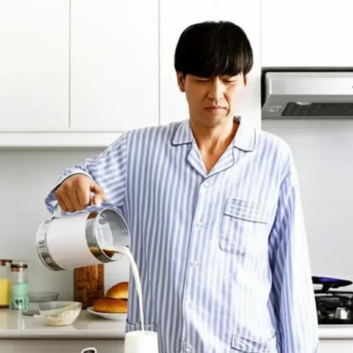 他今早的行为很奇怪，完全不像平时的他。