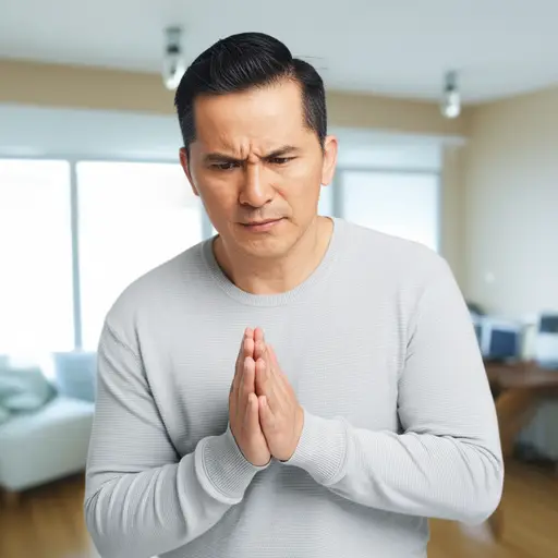 他看起来很担心。