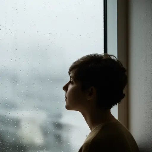 我朝窗户瞥了一眼，看到正在下雨。