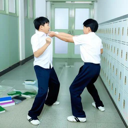 这两个男孩在学校打了一架。