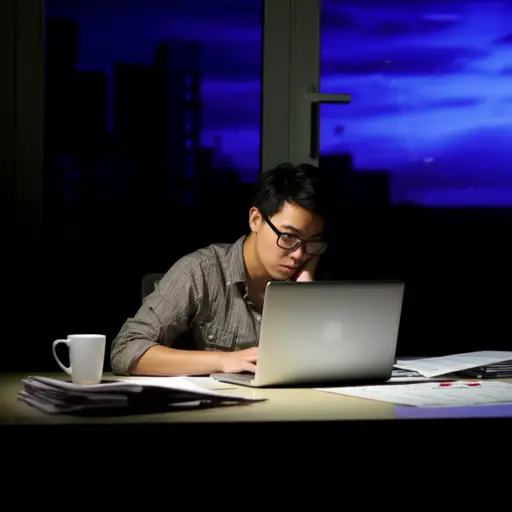 他习惯了长时间工作。