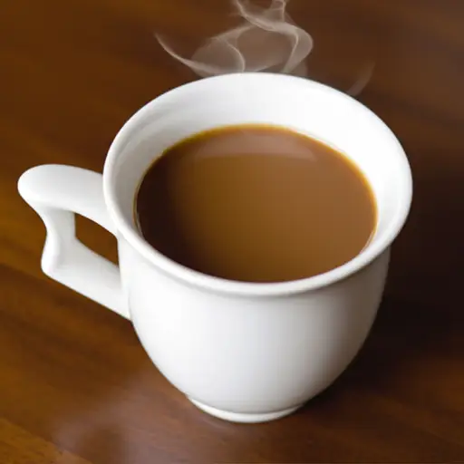 小心，这个杯子装满了热咖啡。