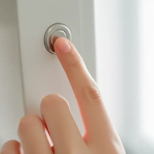 她用拇指按了按钮。