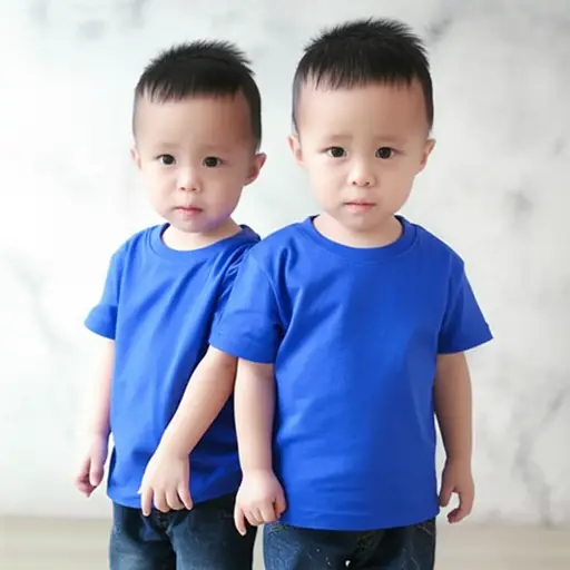 很难区分这对双胞胎，因为他们长得太像了。