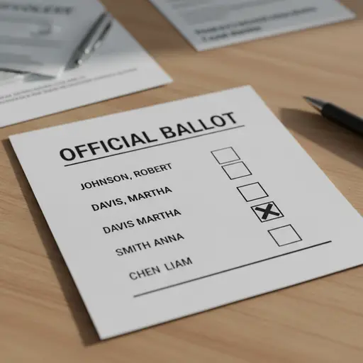 在你要投票的人名旁边打个叉。