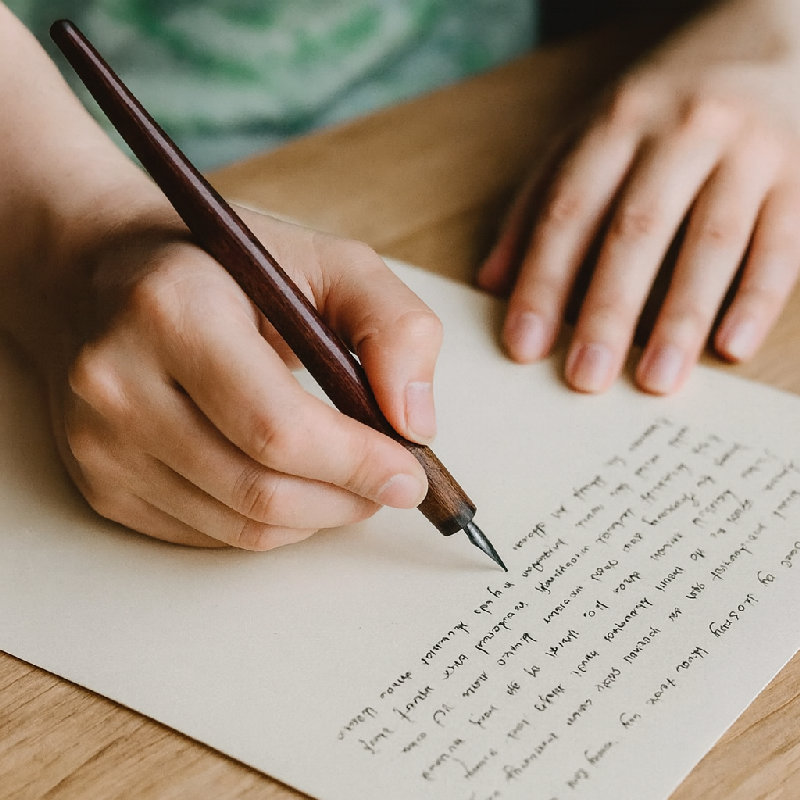 她给朋友写了一封信。