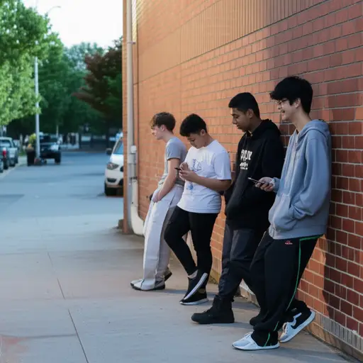 青少年无处可去，所以他们只是在街角闲逛。