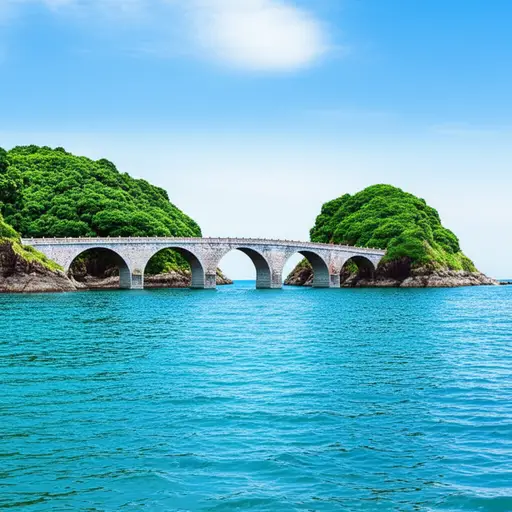 一座桥连接了两个岛屿。