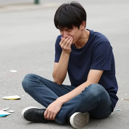 我摔倒时磕裂了牙齿。