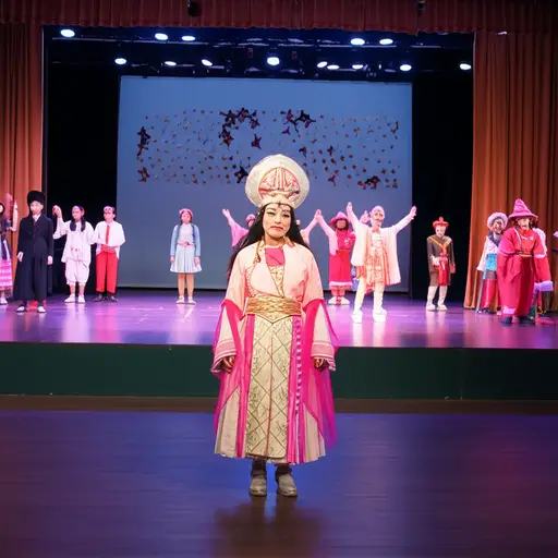 她在学校戏剧中扮演一个主要角色。