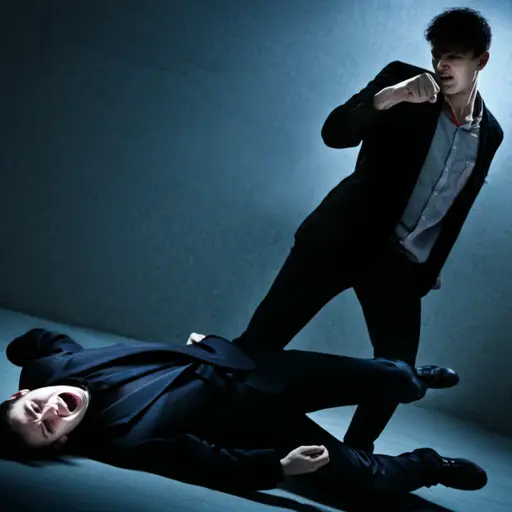 那个残忍的男人将受害者殴打致死。