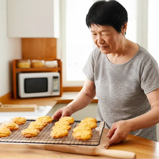 可爱的奶奶每周日都会烤饼干给我们吃。