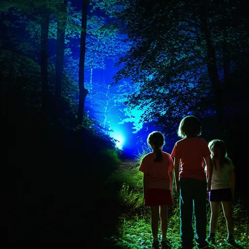 那束神秘的光吸引了好奇的孩子们靠近。