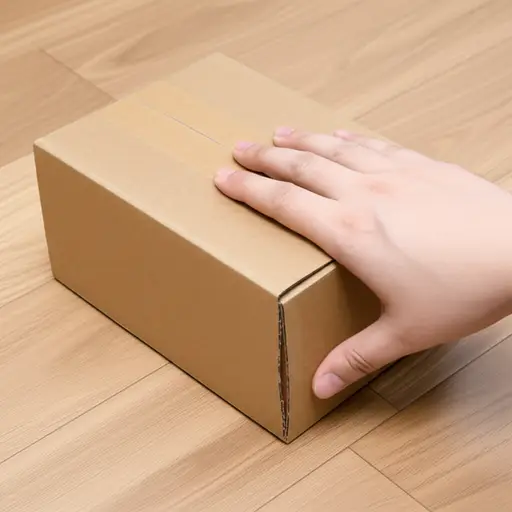 请把盒子放在地板上。