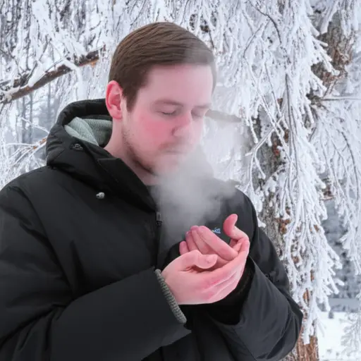 在外面待了一会儿后，我的手都冻僵了。