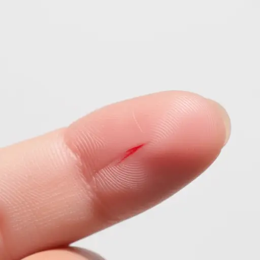 我手指上有个小伤口。