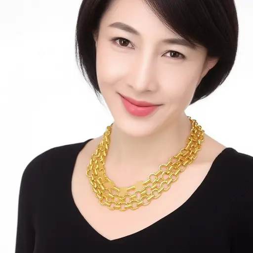 我妈妈有一条金色的项链。