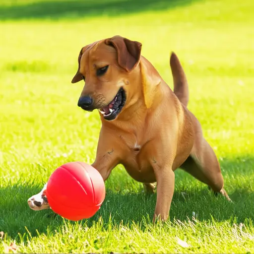 狗用爪子踢了球。