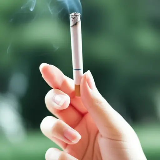 她点燃了一支香烟。