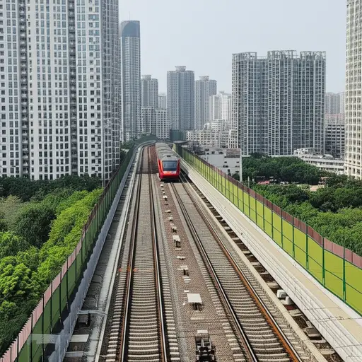 这条火车线路直通市中心。