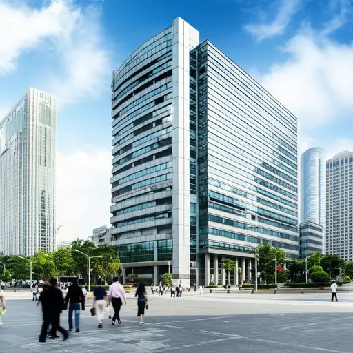 这个城市的商业中心非常现代化。