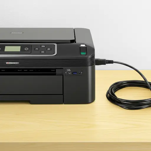 用这根线把打印机连接到电脑上。