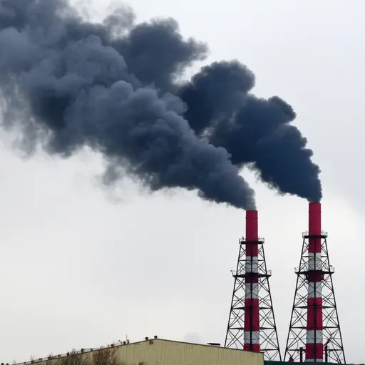 燃烧化石燃料会向大气中释放有害气体。