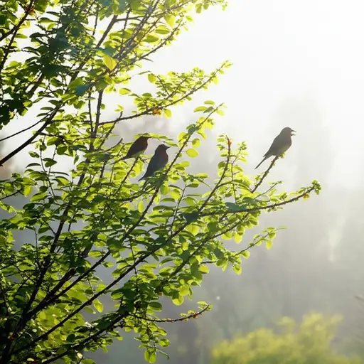 早晨我们能听到鸟儿在歌唱。