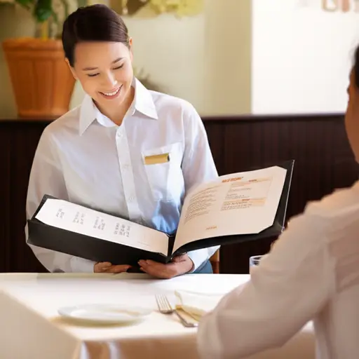 服务员递给我们一份点菜单，上面列出了所有单点的菜品和价格。