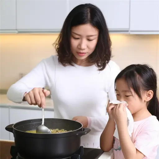 我感冒的时候，妈妈会给我做鸡汤。