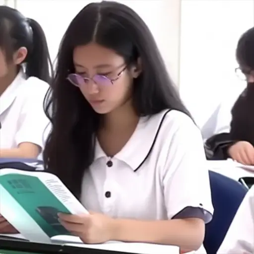 她是个害羞、文静的学生。