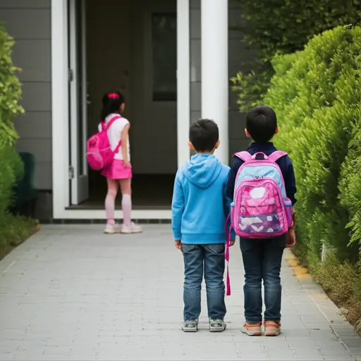 孩子们离开家时感到不自在。