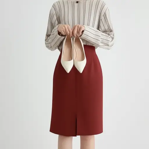 我找到了一些和那条裙子颜色完全相同的鞋子。