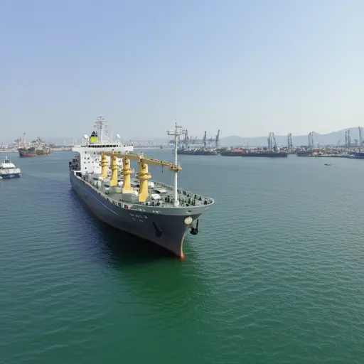 船停靠在港口里。