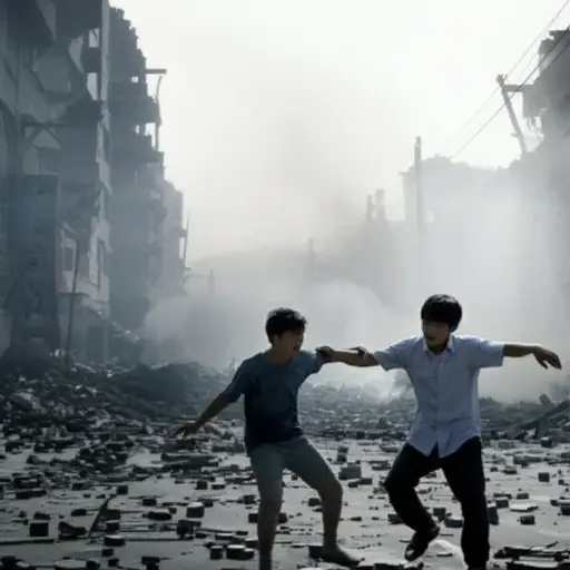 一颗炸弹爆炸了，那个男孩从事故中救了我。