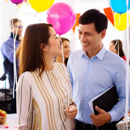 她举办了一个派对，因为她丈夫在工作中得到了晋升。