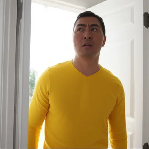 他突然出现在门口。