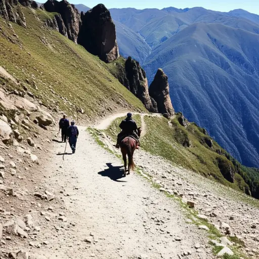 你可以步行或骑马到达顶峰。