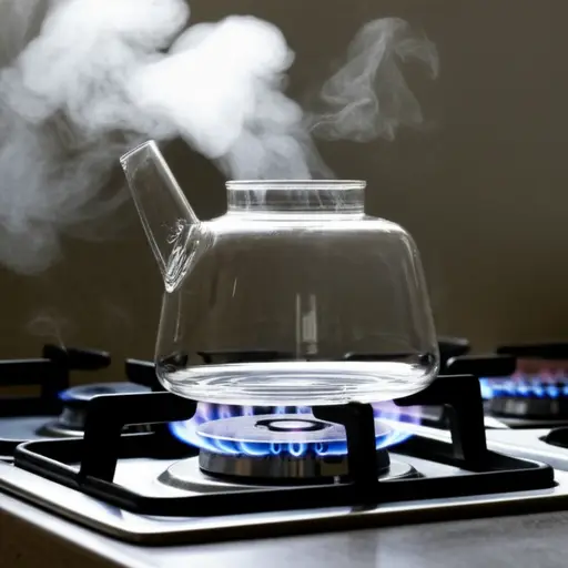 水壶里的水很快就开了。