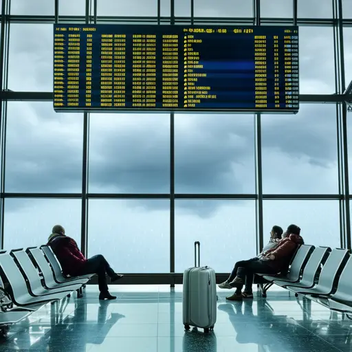 我们的出发因恶劣天气而延误。