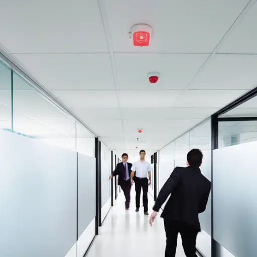 火警警报响了，所以我们所有人都离开了办公室。