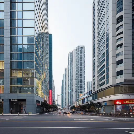 银行就在超市的对面。